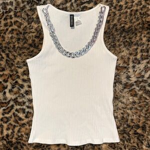 Divided by H&M, Size XXS, White/Silver Top (SOLD OUT ONLINE)